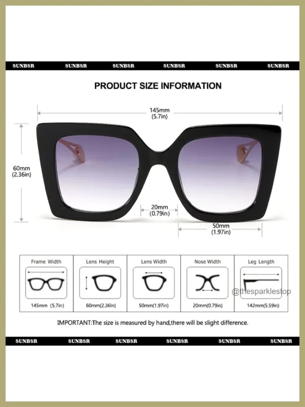 Oversized Square Cat Eye Sunglasses for Women UV400 Protection